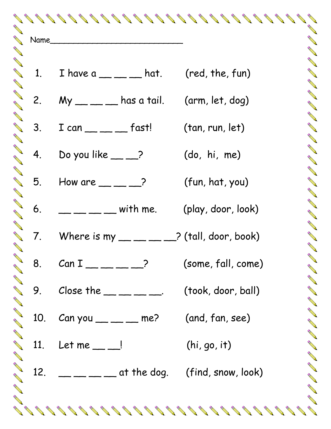 5 Best Images Of Kindergarten Dolch Sight Words Printable Images And