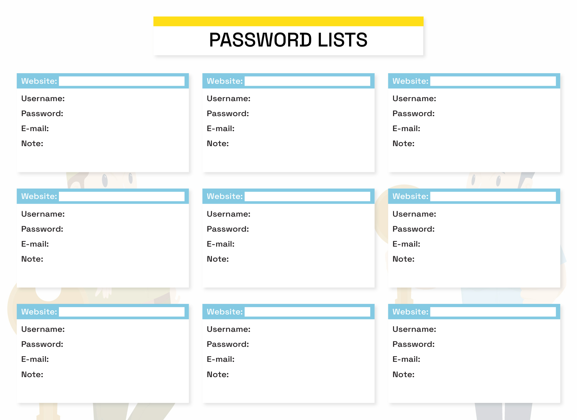 7 Best Images Of Internet Password Log Printable Free Printable