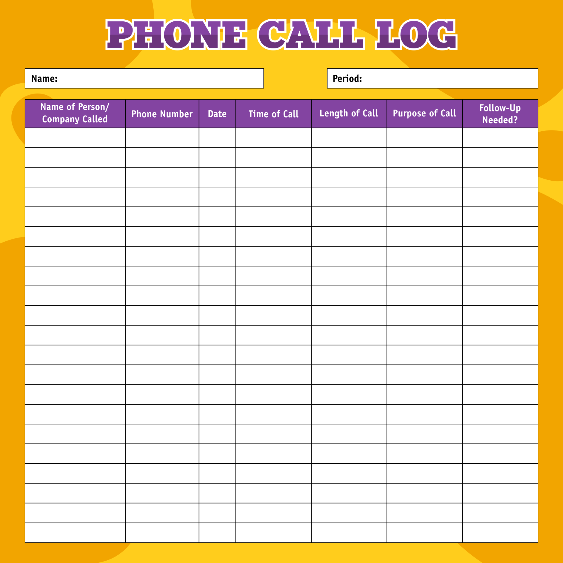 5 Best Images of Printable Call Log Sheet Free Printable Phone Call