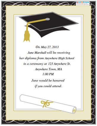 graduation templates invitation invitations printable ceremony template invite formal announcements college announcement wording sample invites lovetoknow graduations graduate quinceanera printablee