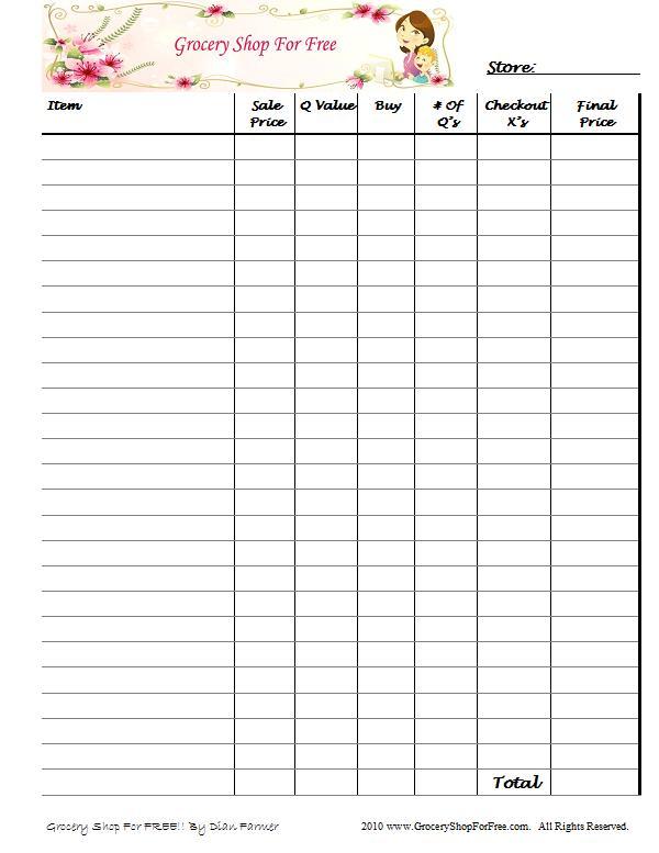5 Best Images of Printable List - Printable Shopping List Template