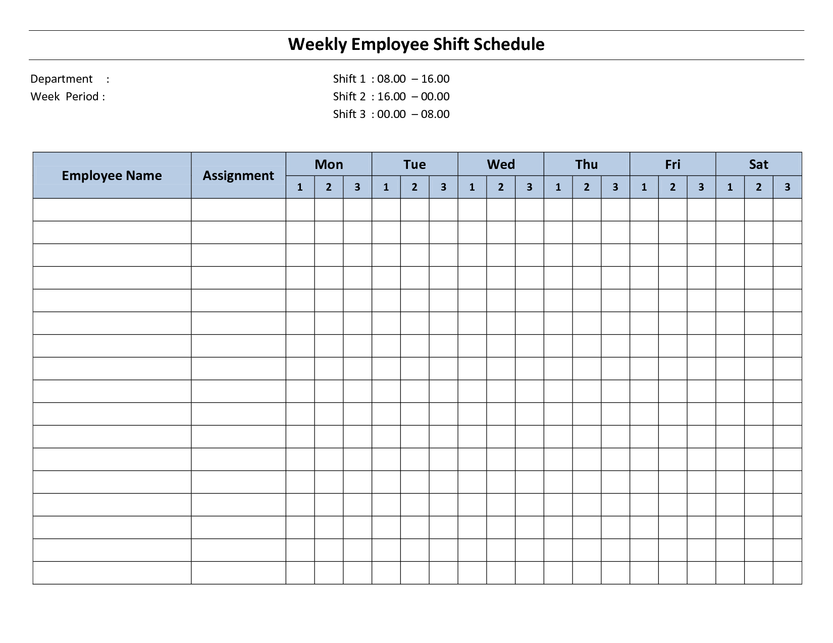 9 Best Images Of Free Printable Weekly Employee Schedule Blank Weekly