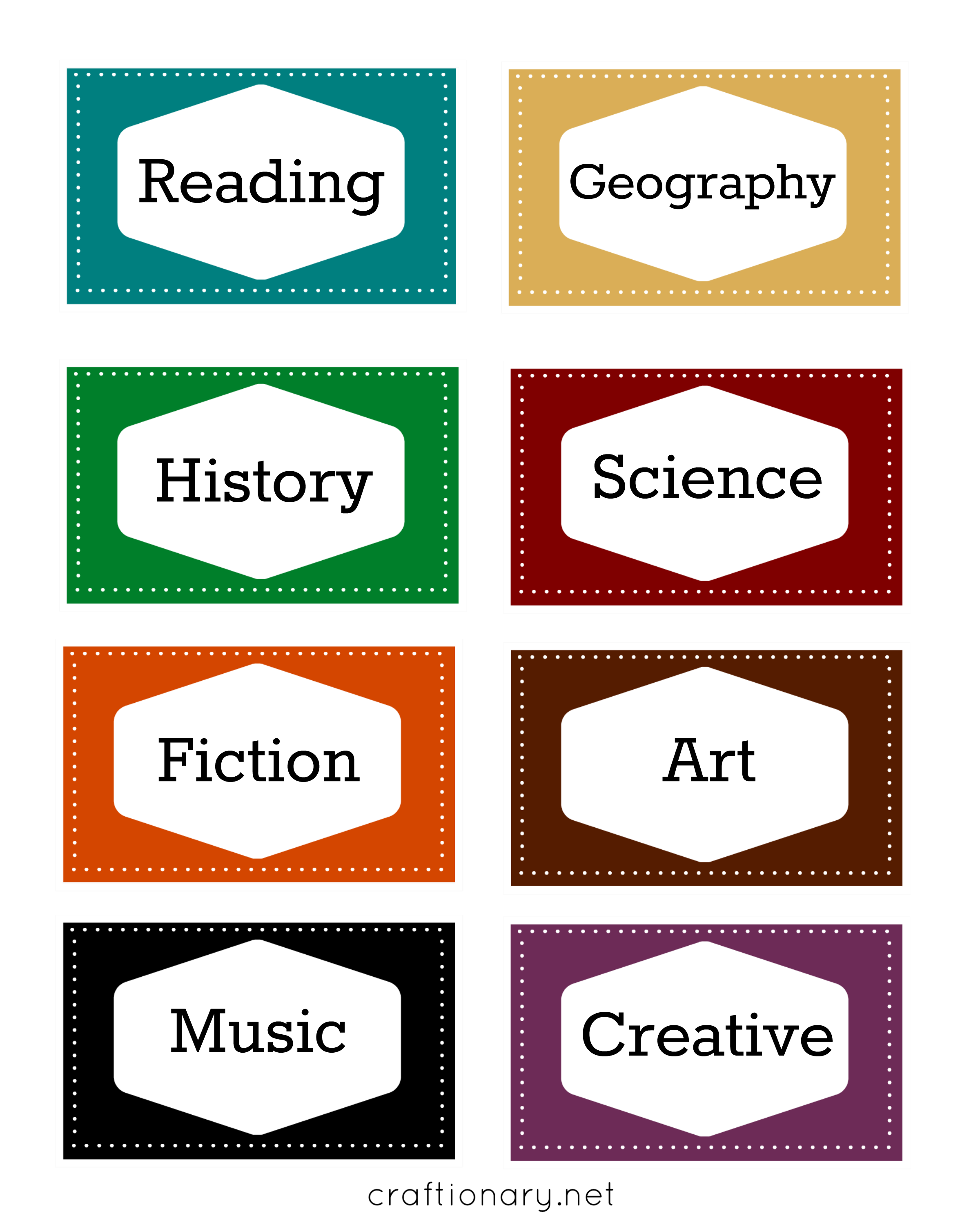 Free Printable Book Labels Template