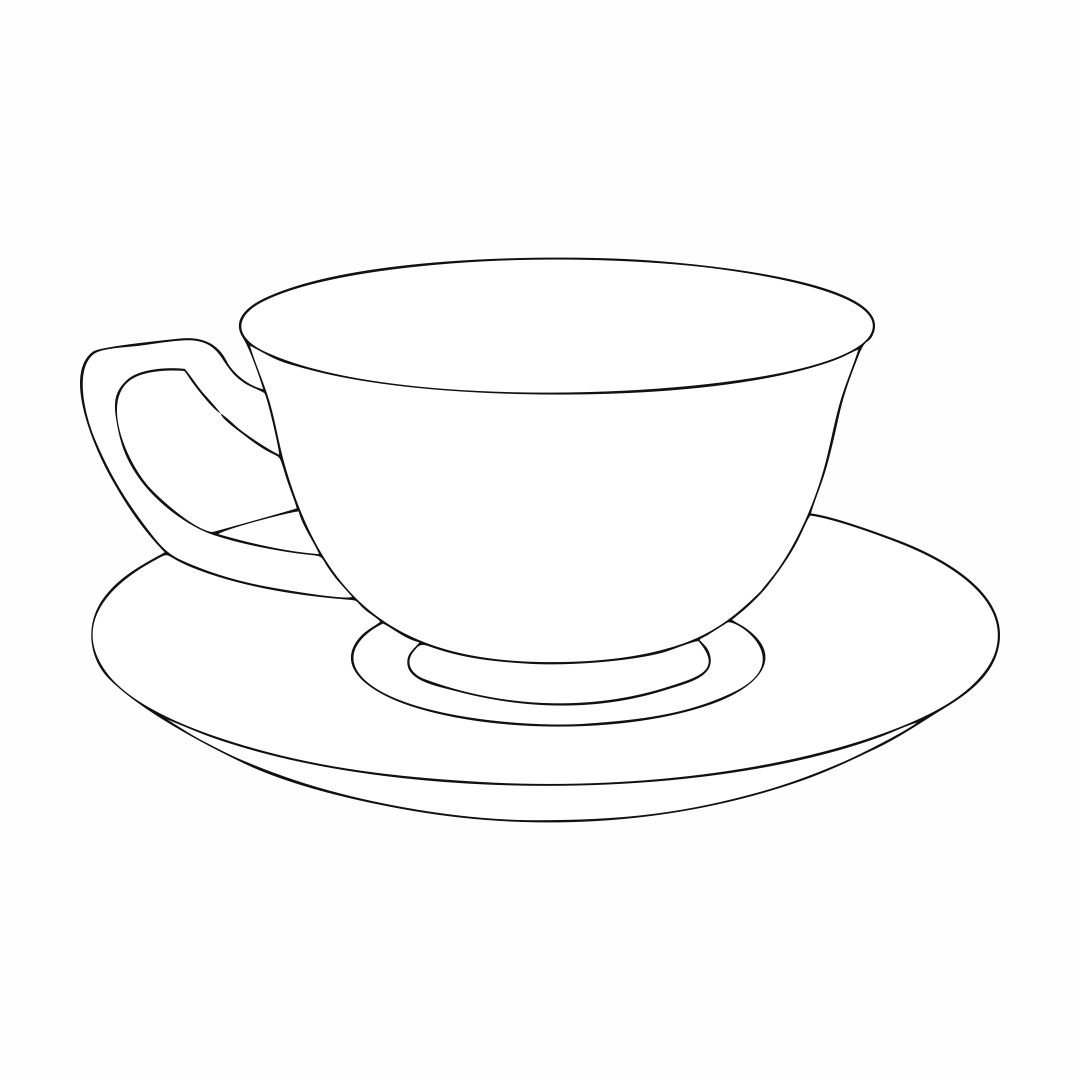 Printable Tea Cup Coloring Page / Teapot Vector cartoon art designs