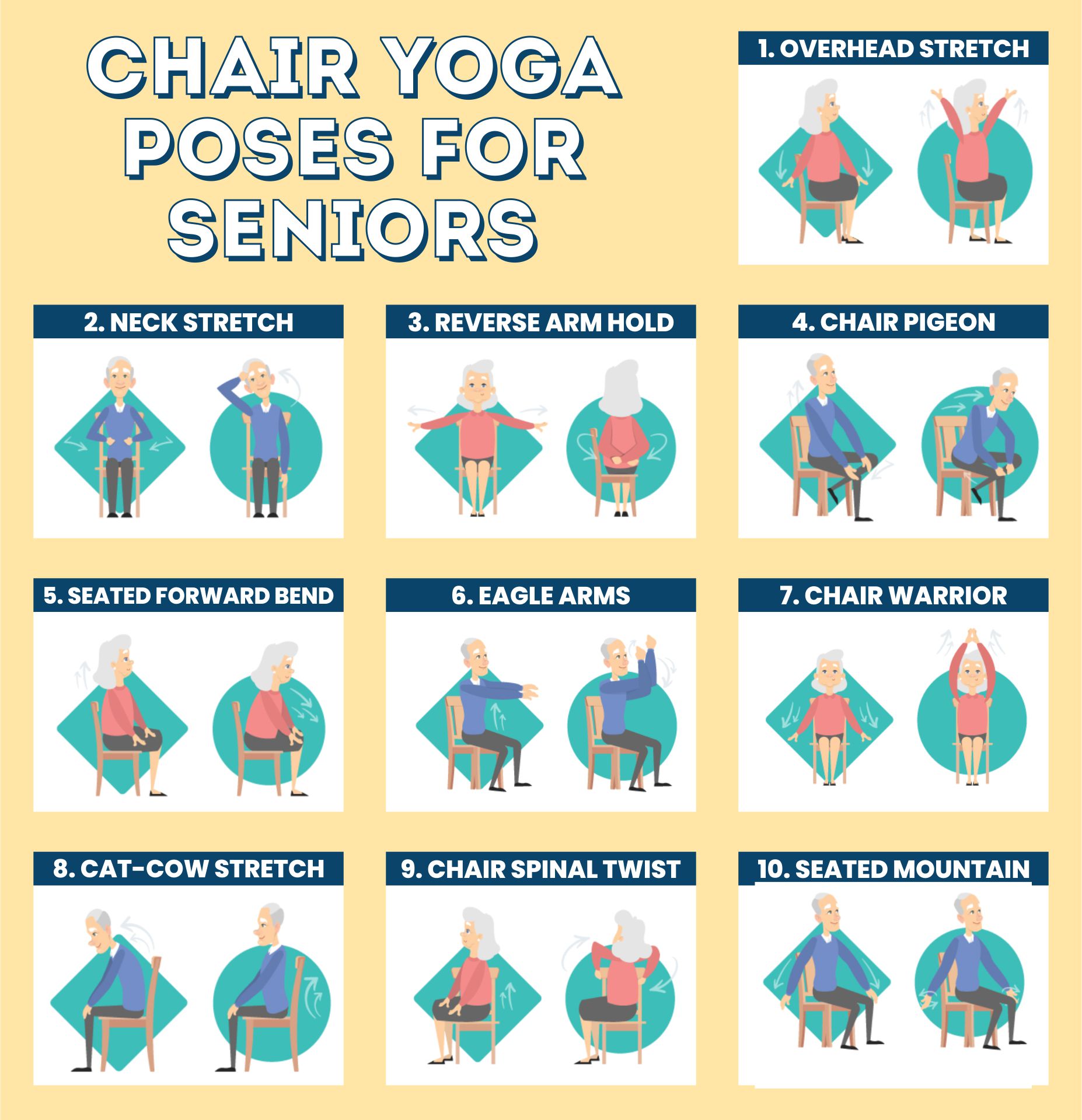 8 Best Images of Printable Chair Exercises Senior Chair Yoga