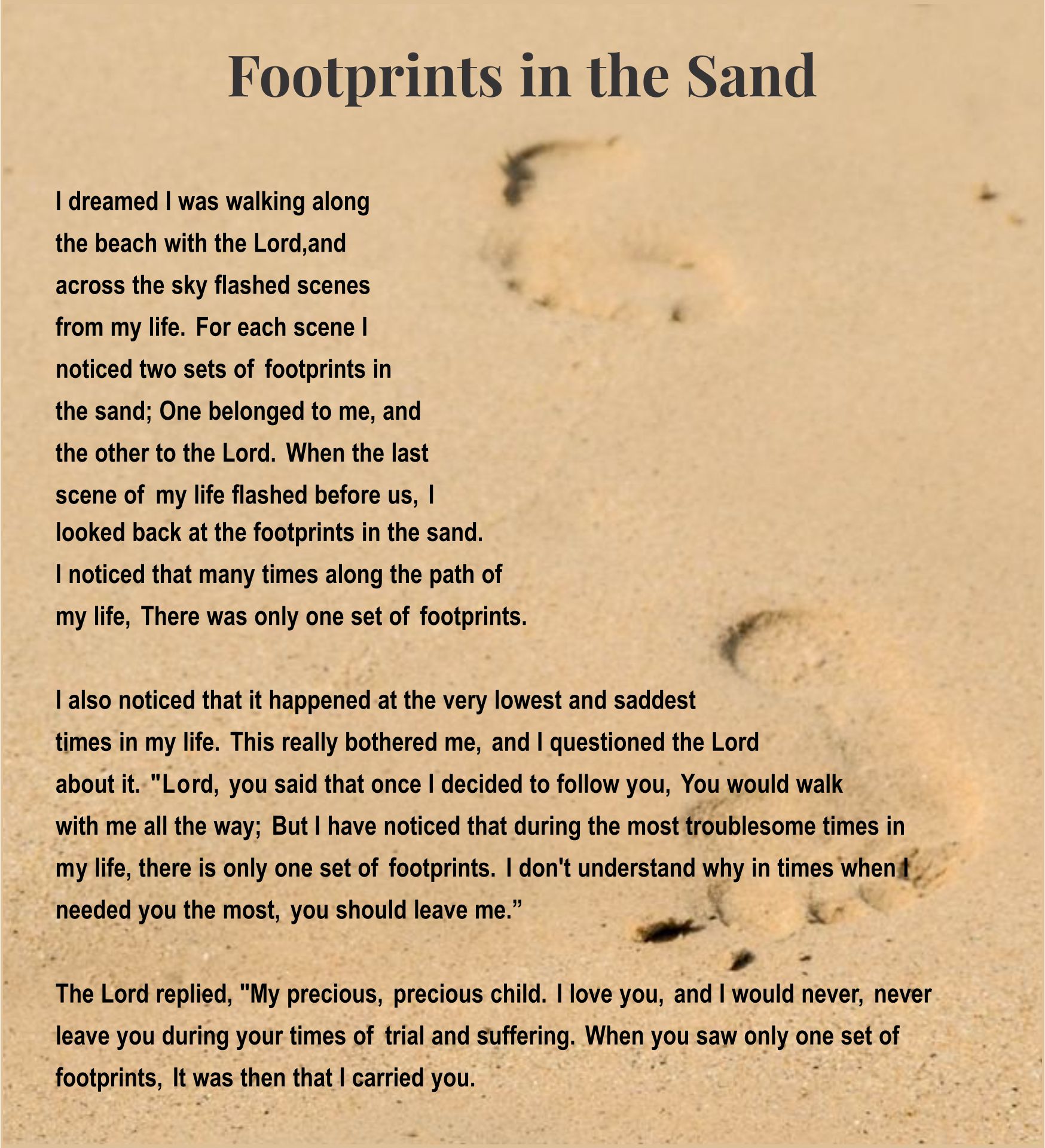 Printable Footprints In The Sand Printable Word Searches