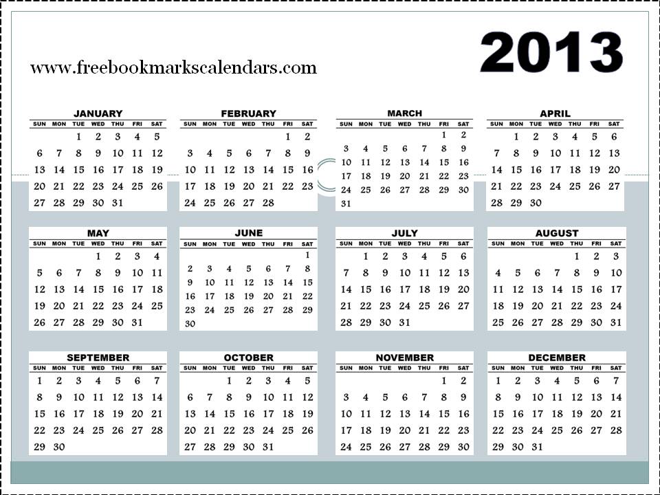 4 Best Images of 2013 Printable Calendars Templates PDF Blank January