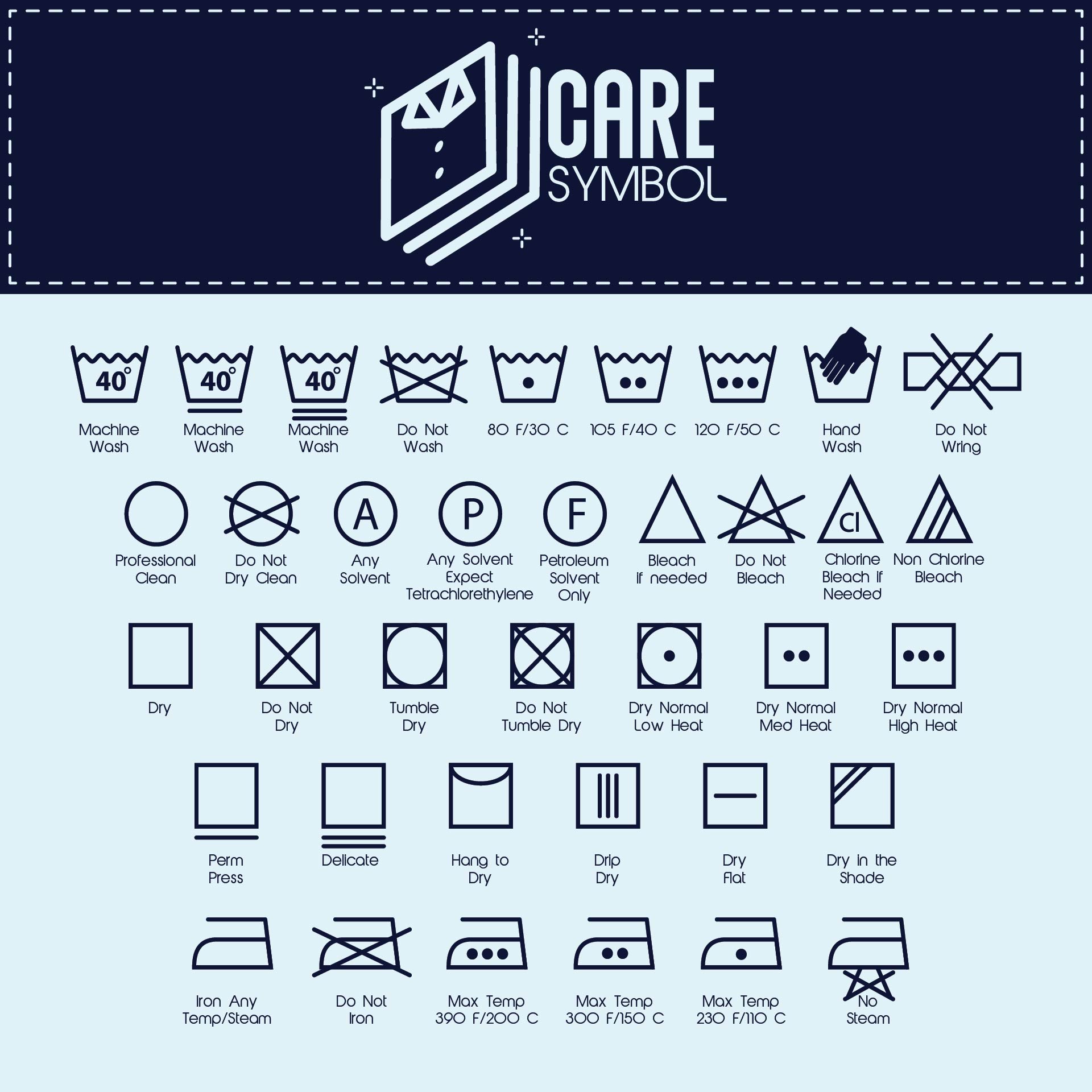 7 Best Images of Printable Laundry Care Symbol Chart Free Printable