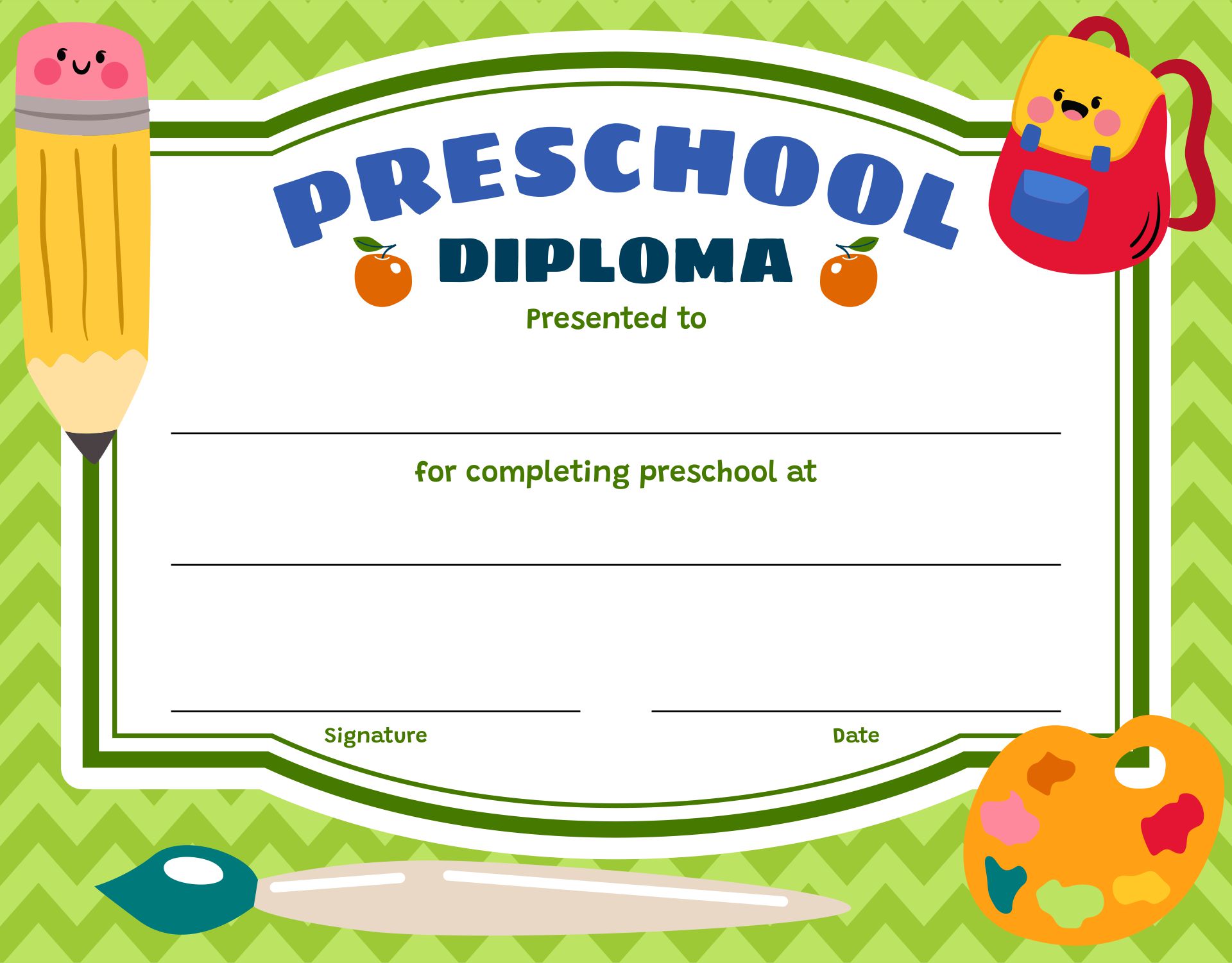 5 Best Images Of Free Printable Preschool Diploma Certificates Free 