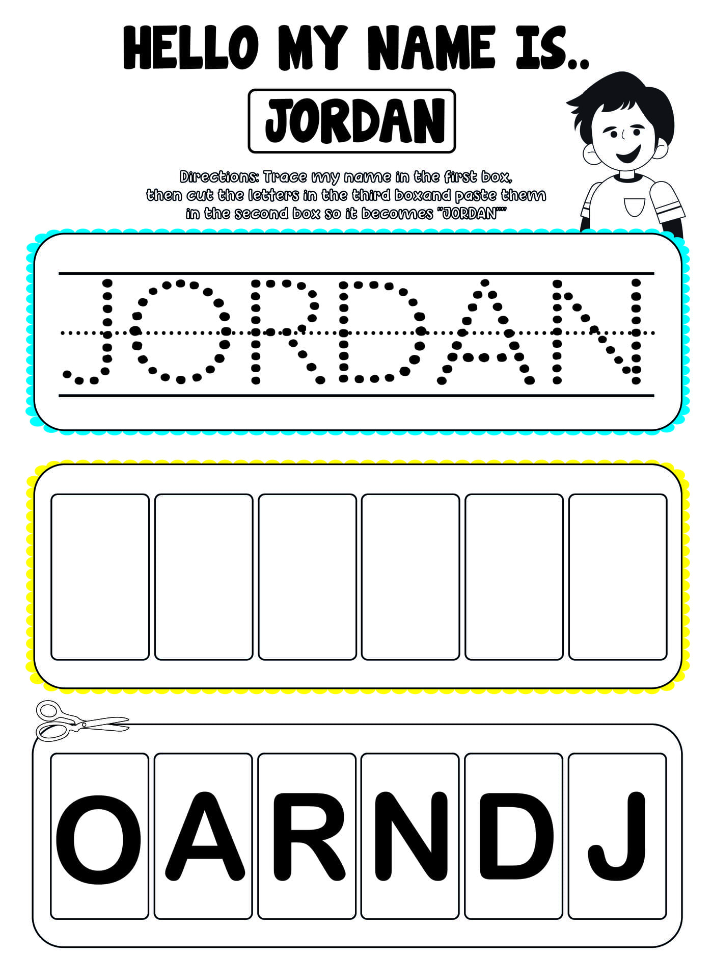 Free Printable Name Writing Sheets For Kindergarten