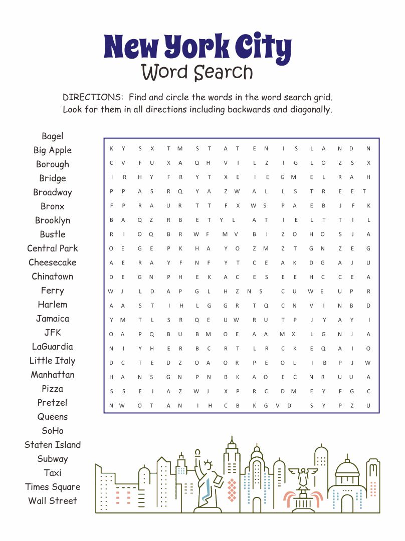 7 Best Images of Fun Printable Puzzles Large Print Word Search