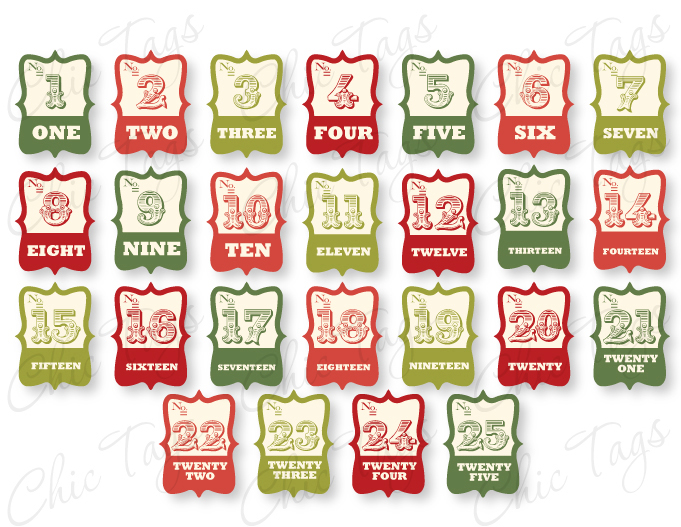 4 Best Images Of Printable Christmas Numbers 1 25 Free Printable