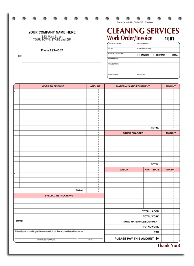 8 Best Images of Printable House Cleaning Invoice House Cleaning