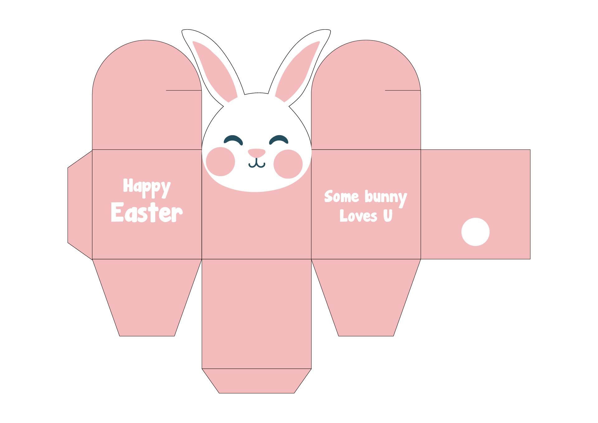 Cut Out Easter Bunny Box Template