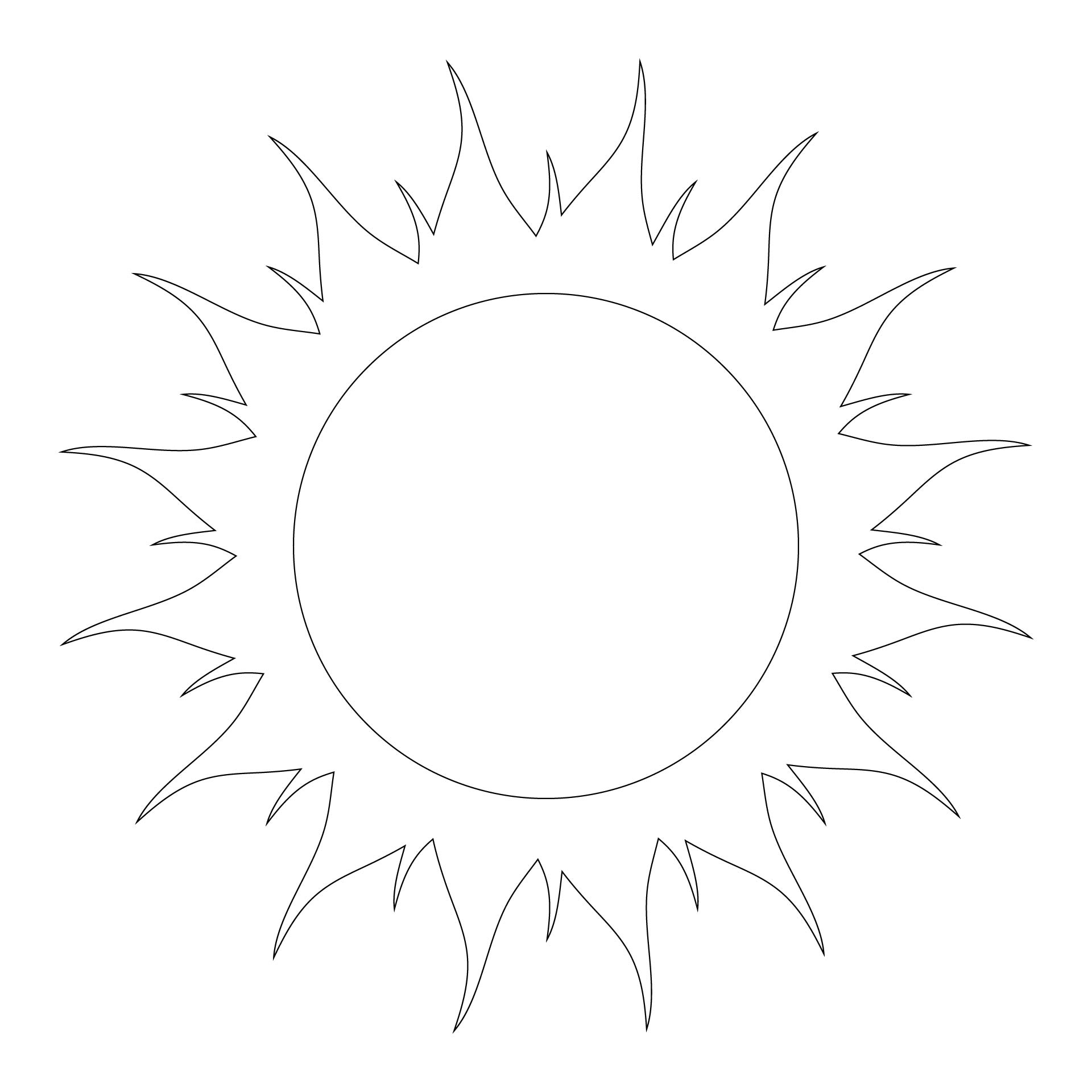 7 Best Images Of Sun Outline Printable Tangled Sun Outline Sun