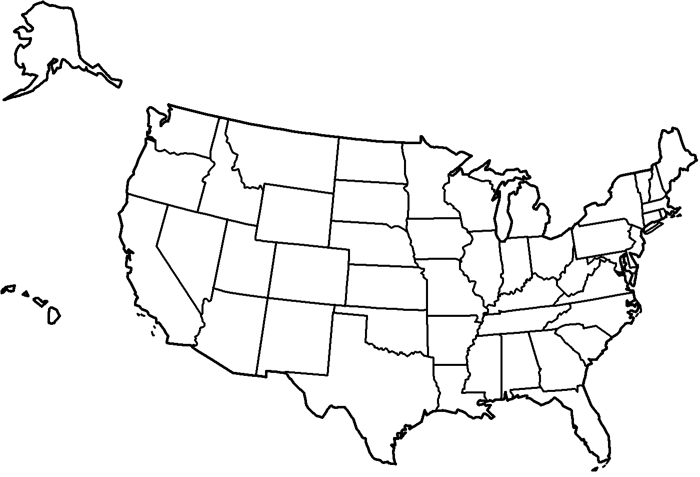 4 Best Images of United States Map Printable Black And White United