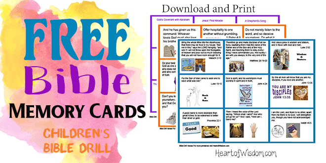 Free Printable Bible Memory Verse Business Cards