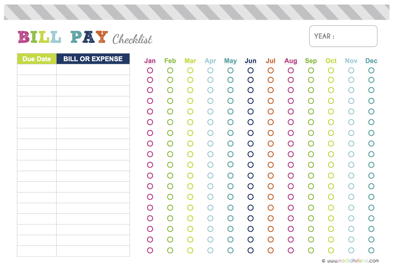 4 Best Images Of Free Printable Bill List Bill Payment Checklist 