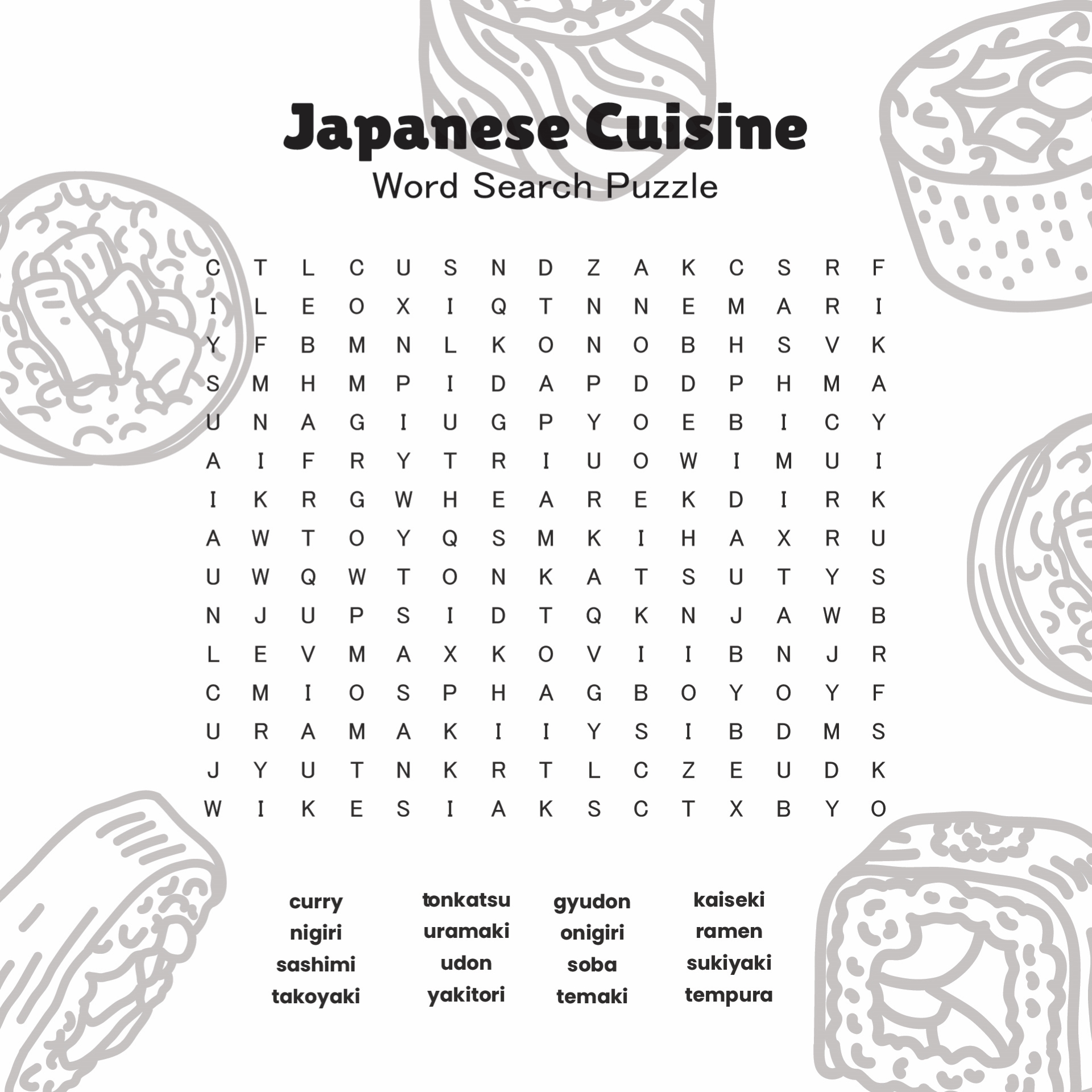 Food Word Search Printable Ayo Kito Cari Kata-Kata Makanan!