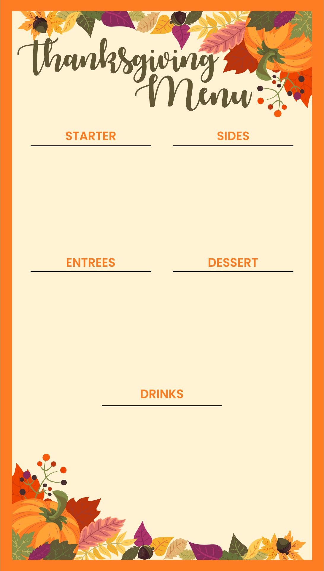 8 Best Images of Free Printable Thanksgiving Menu Templates