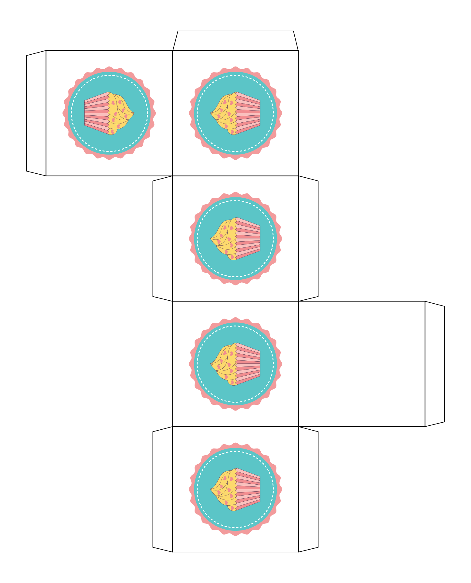 Printable Cupcake Box Template Free Printable Templates