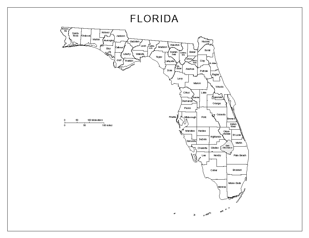 5 Best Images of Florida County Maps Printable Latest Florida County