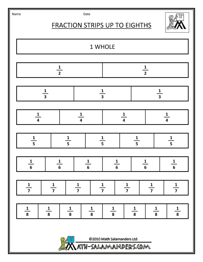 4 Best Images Of Printable Equivalent Fraction Chart Strips Fraction