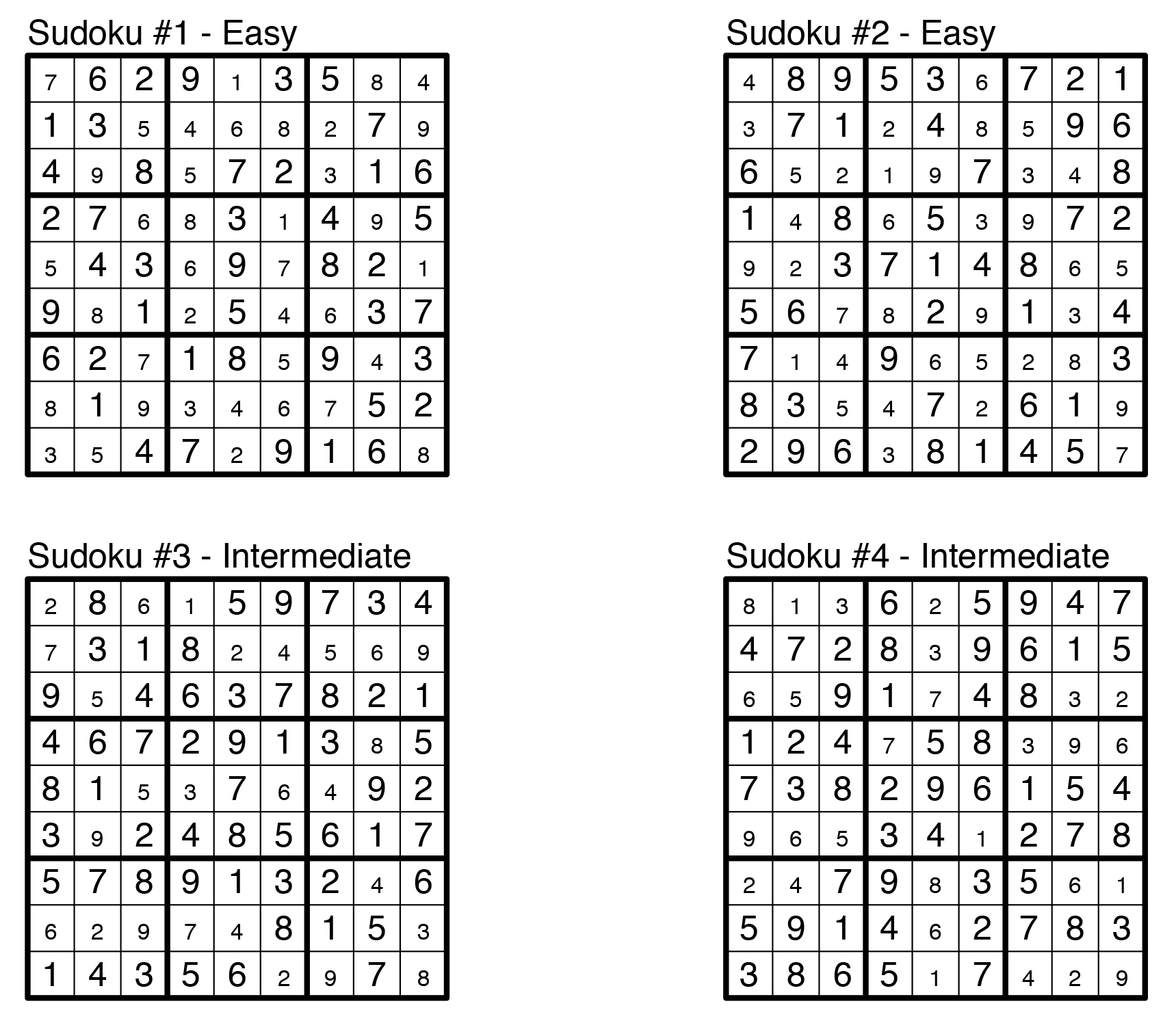 Free Printable Easy Sudoku With Answers