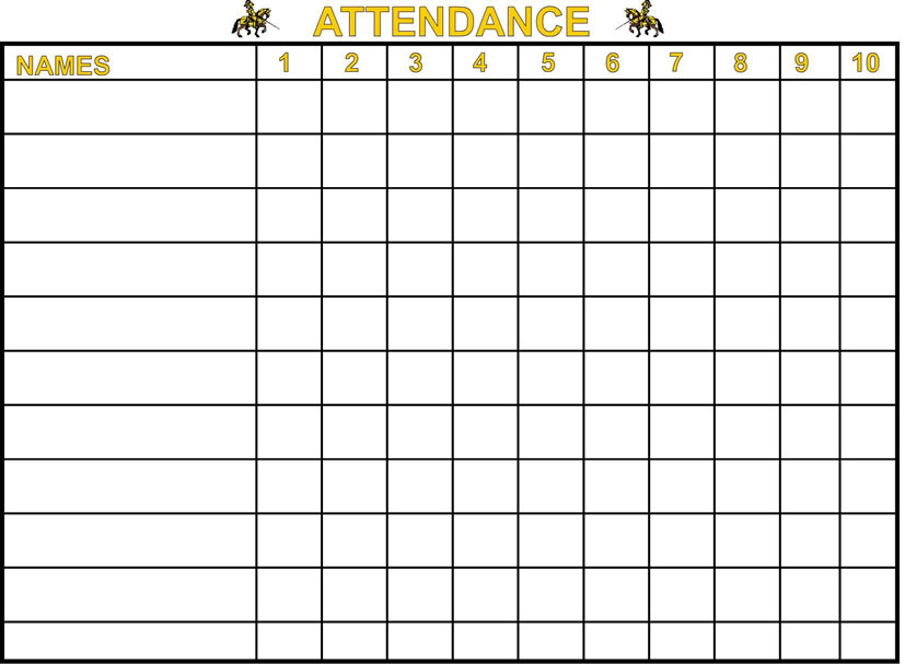 Free Printable Attendance Chart Printable Templates
