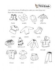 clothes worksheet worksheets english vocabulary bingo clothing spanish printable teaching body esl exercises activities via