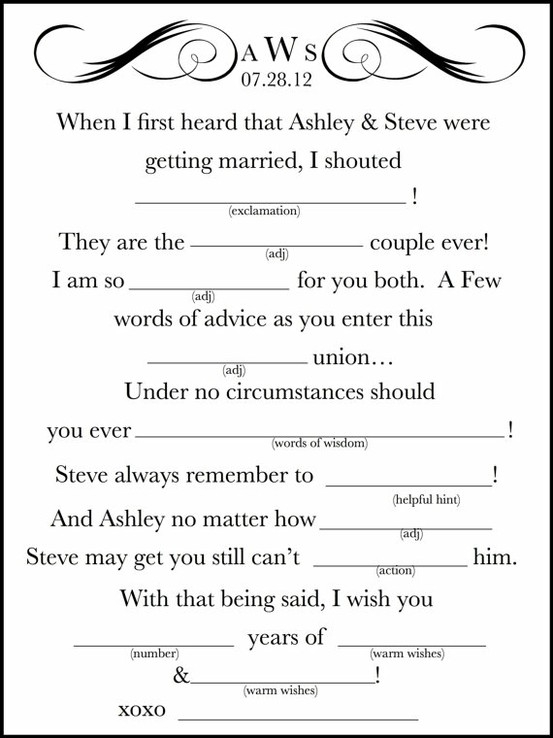 7 Best Images of Wedding Mad Libs Printable Funny Wedding Mad Libs