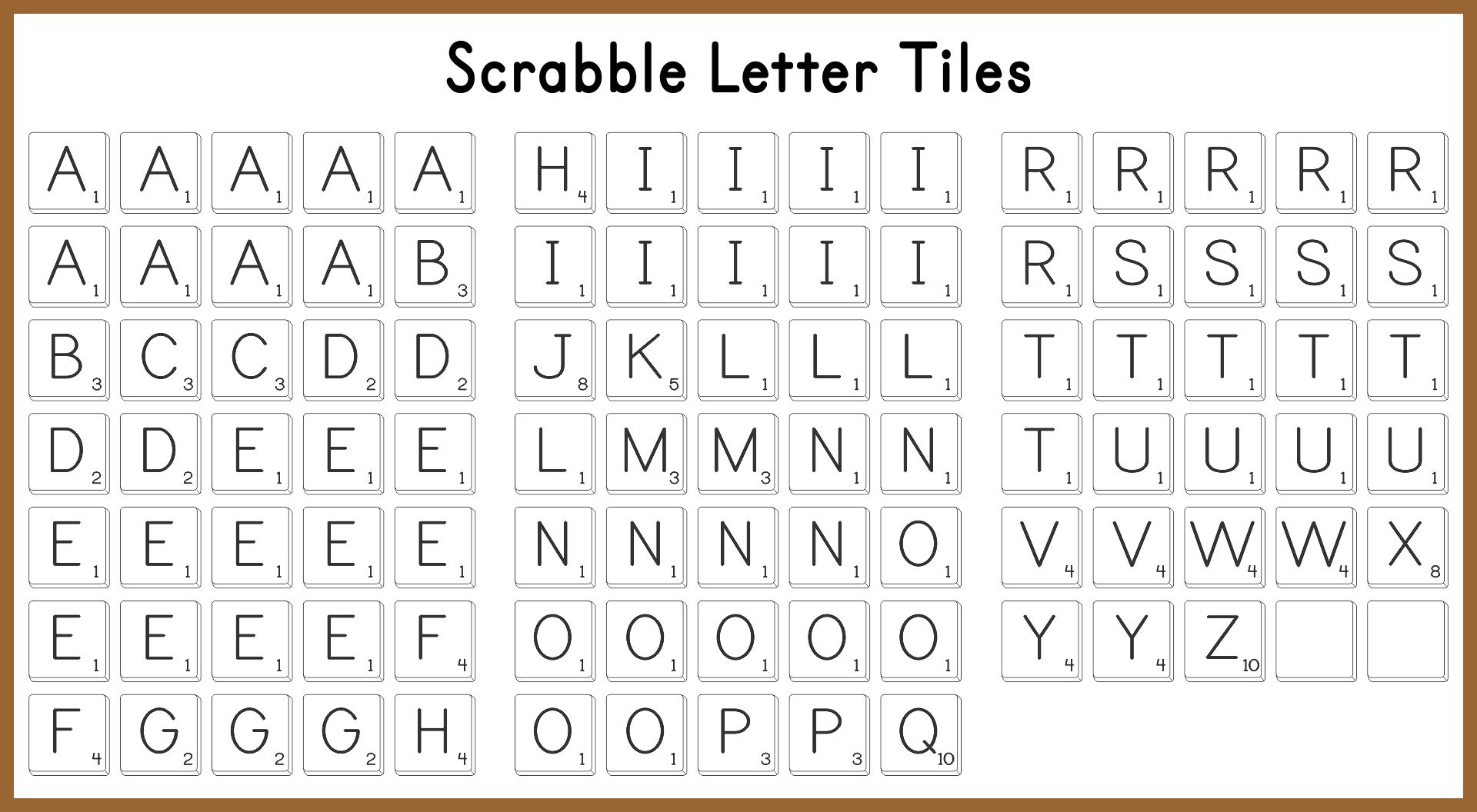 Scrabble Vorlage Ausdrucken