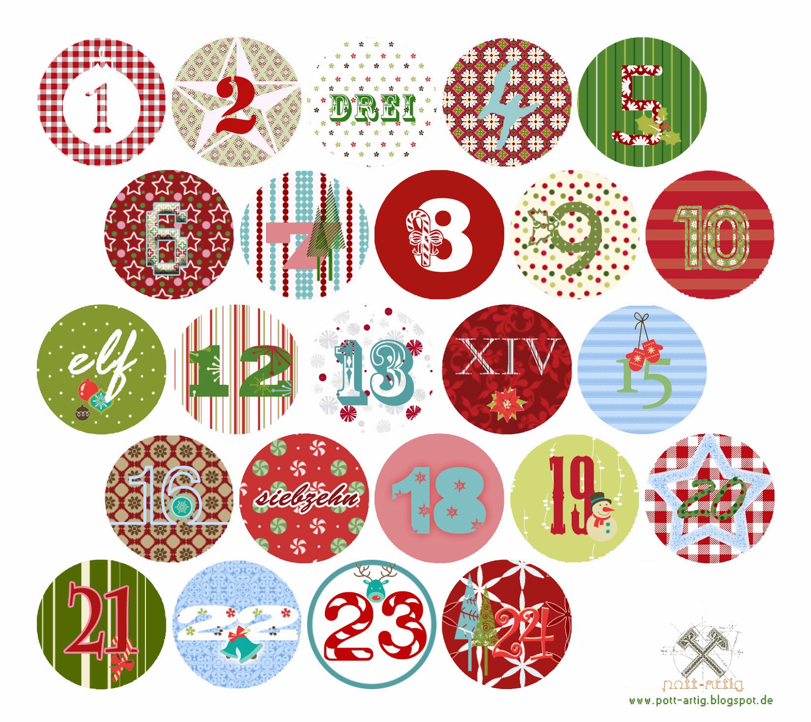 8 Best Images of Printable Christmas Advent Calendar Numbers Free