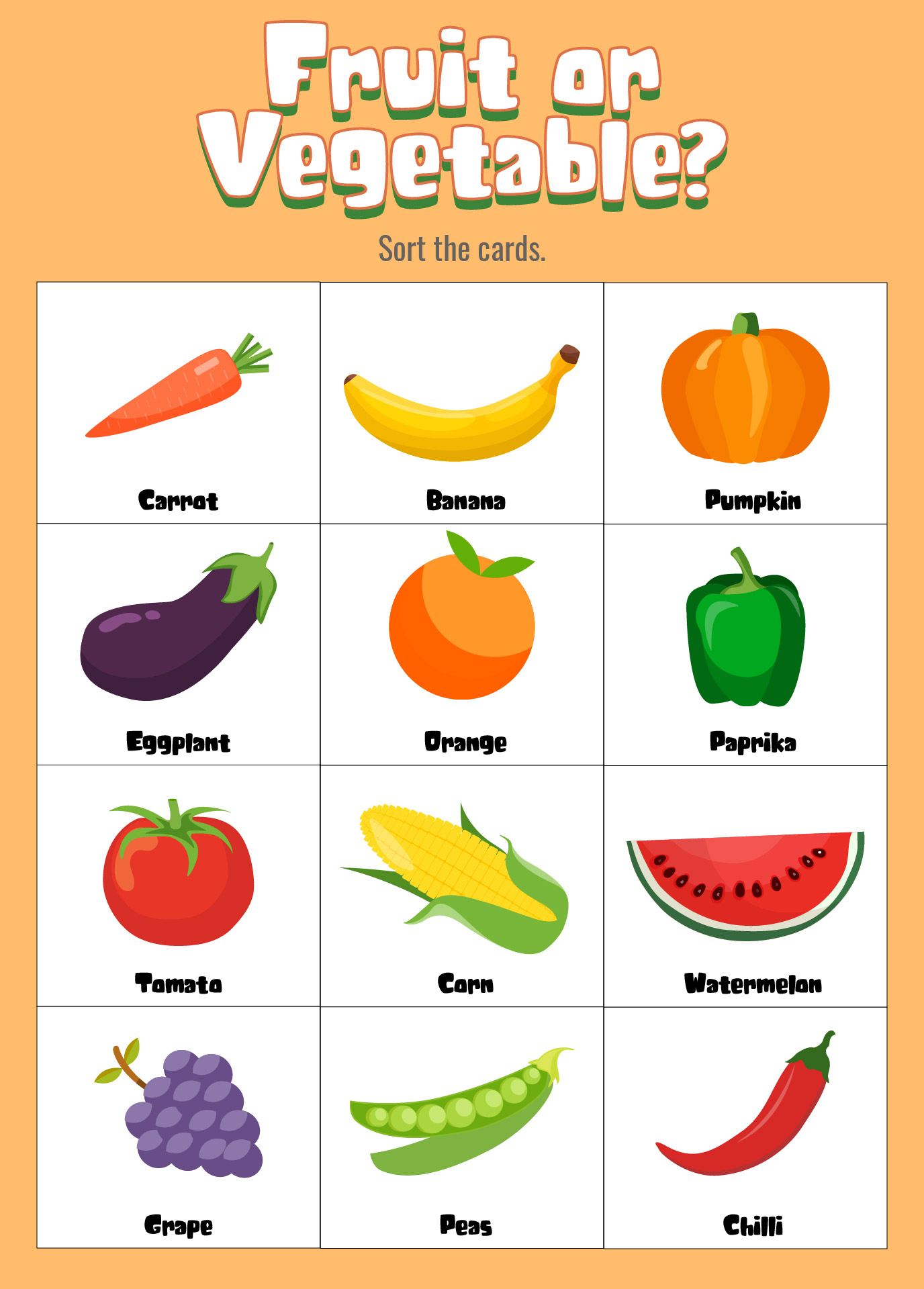 7 Best Images of Fall Vegetable And Fruit Printables Free Printable