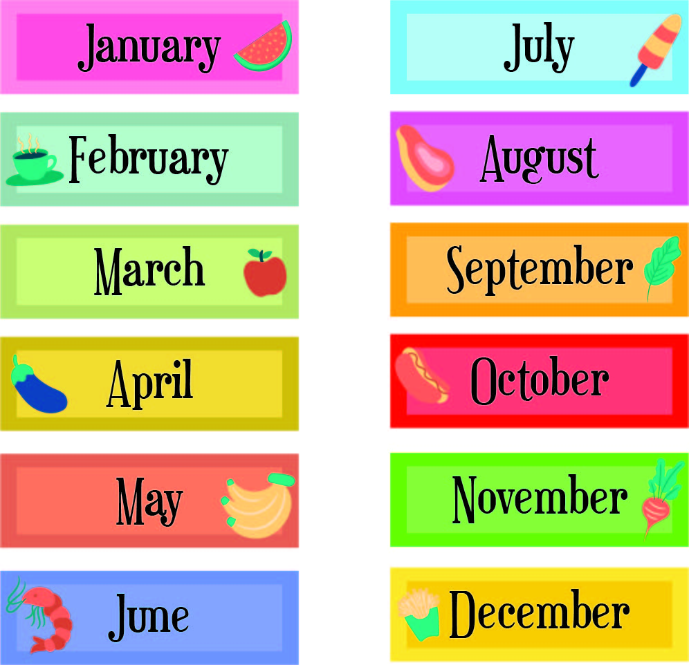 Months Of The Year Labels Printable Free