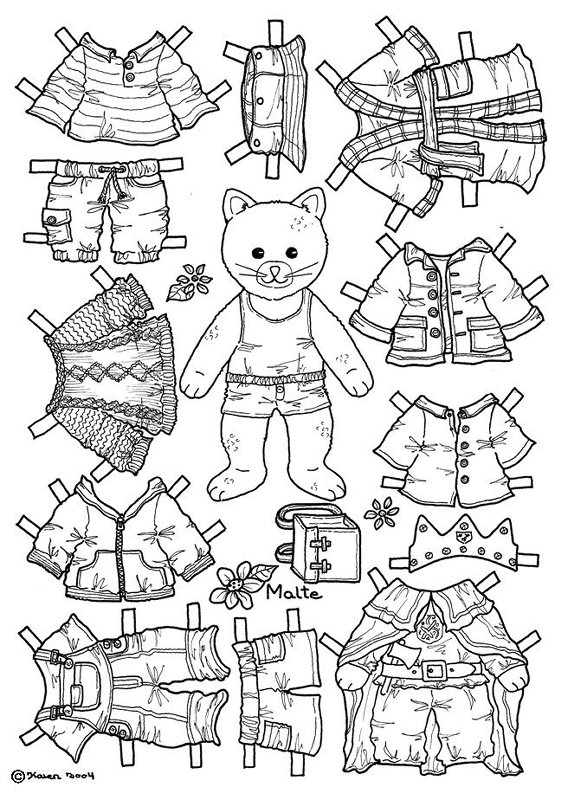 paper doll coloring pages printable - photo #22