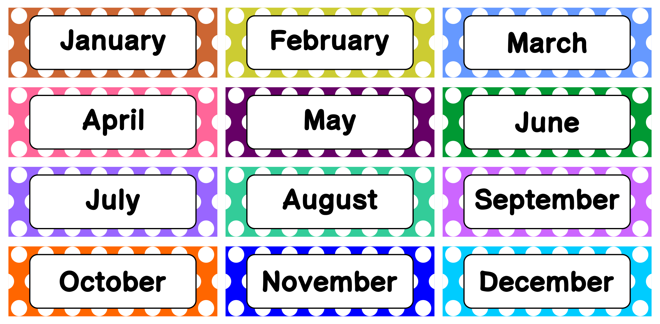 8 Best Images of Printable Calendar Month Labels Free Printable