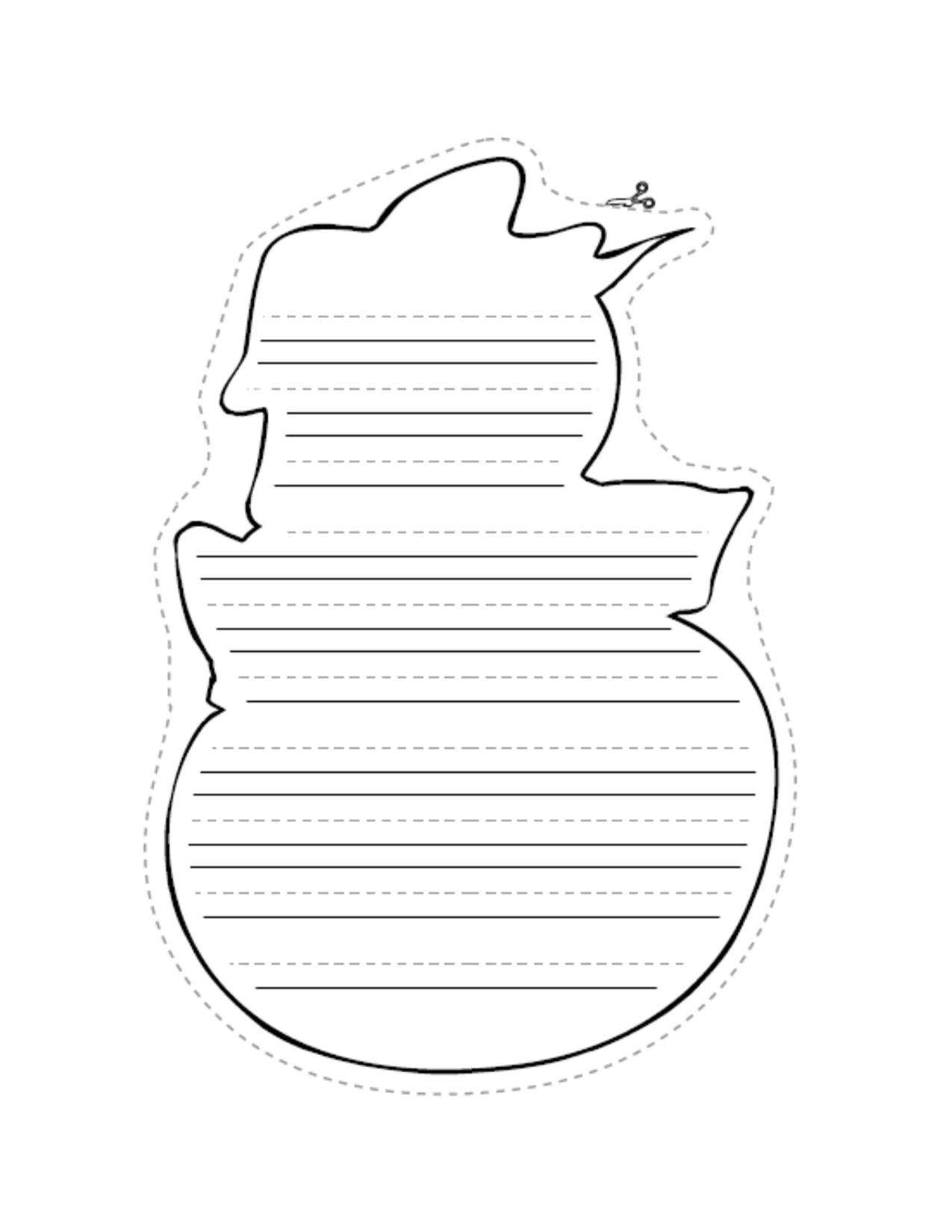 Snowman Writing Paper Printable free-printable-snowman-shaped-writing-templates