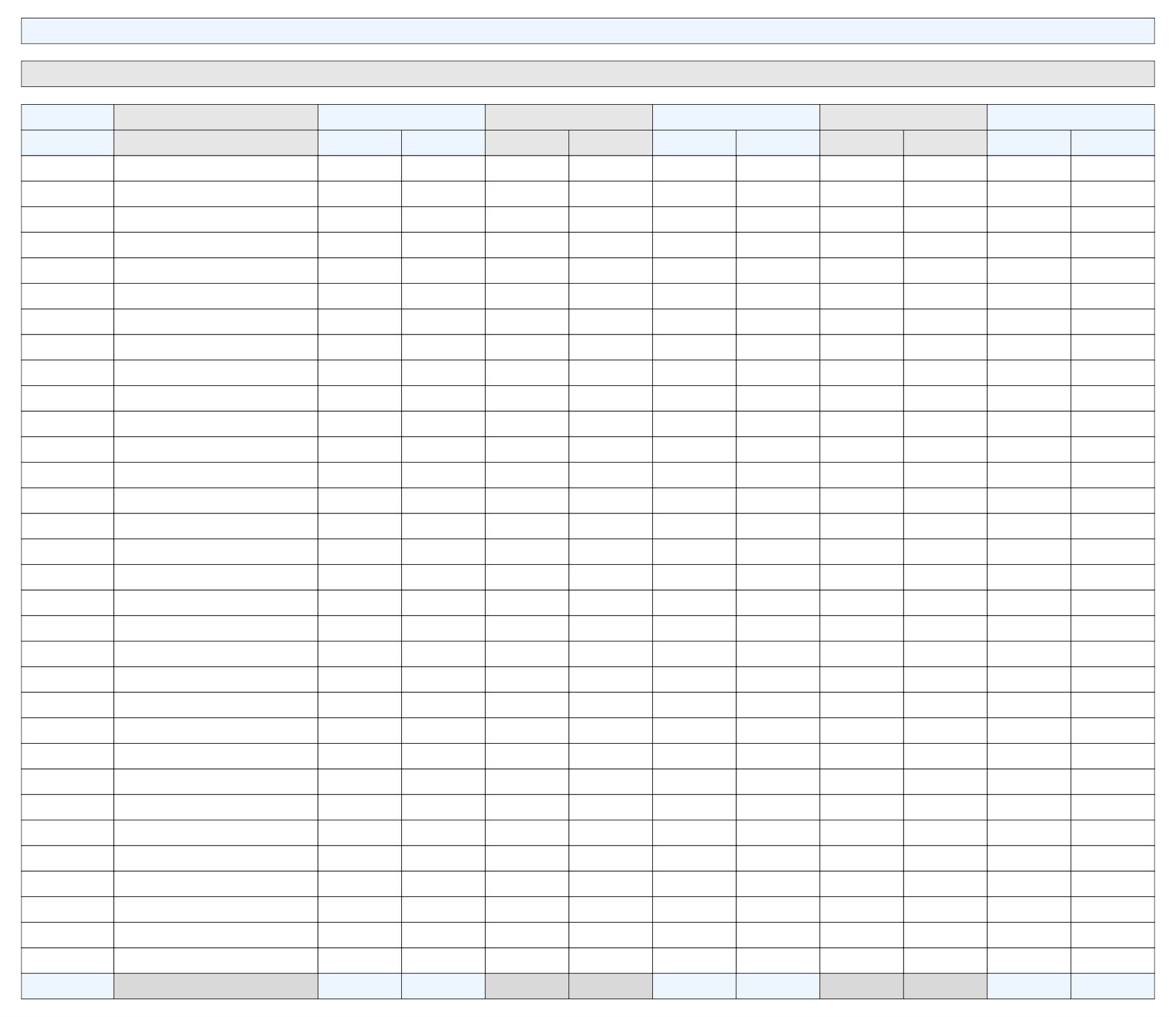 10 Column Worksheet Template Download