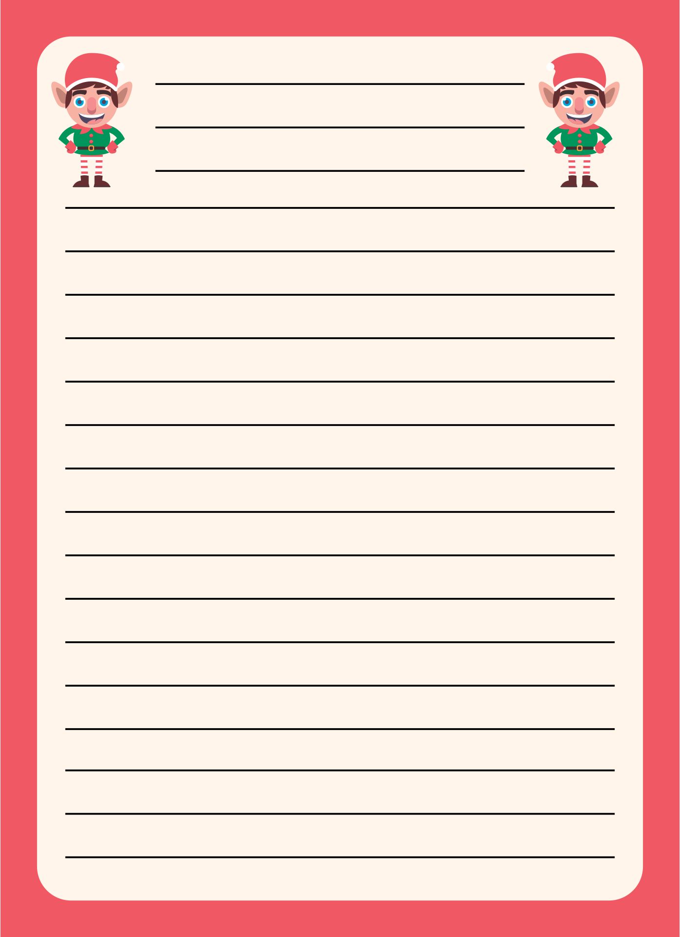 Elf On The Shelf Blank Letter Template