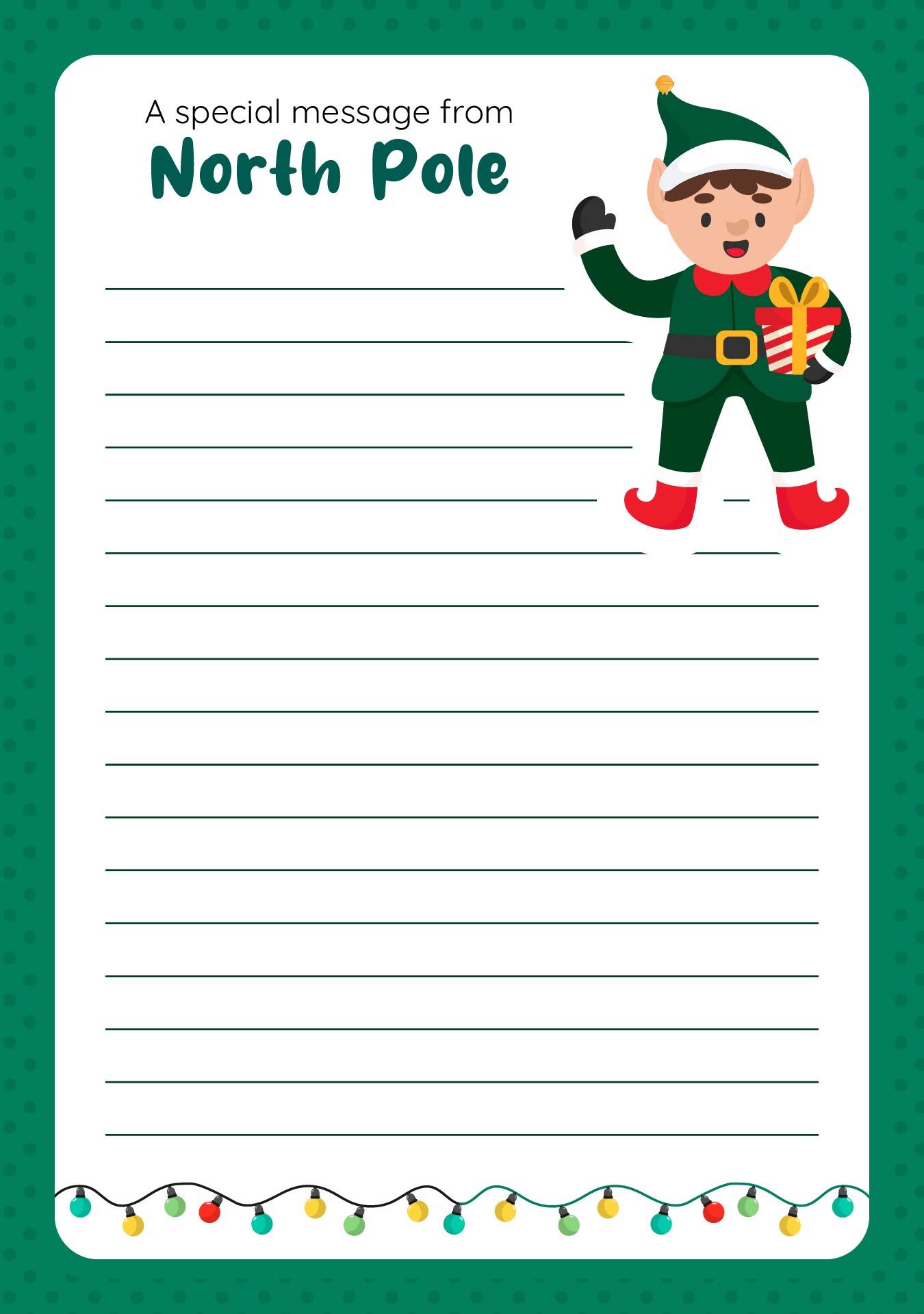 5 Best Images of Christmas Elf Writing Paper Printable Free Printable