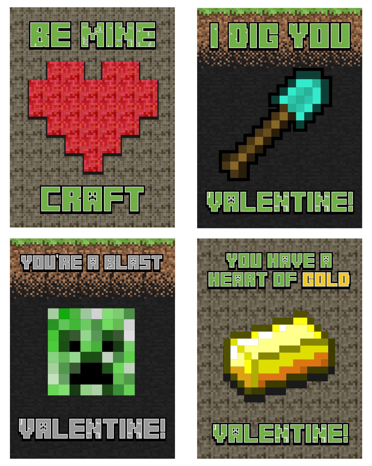 9 Best Images Of Printable Minecraft Valentine Cards Free Printable Minecraft Valentine Cards