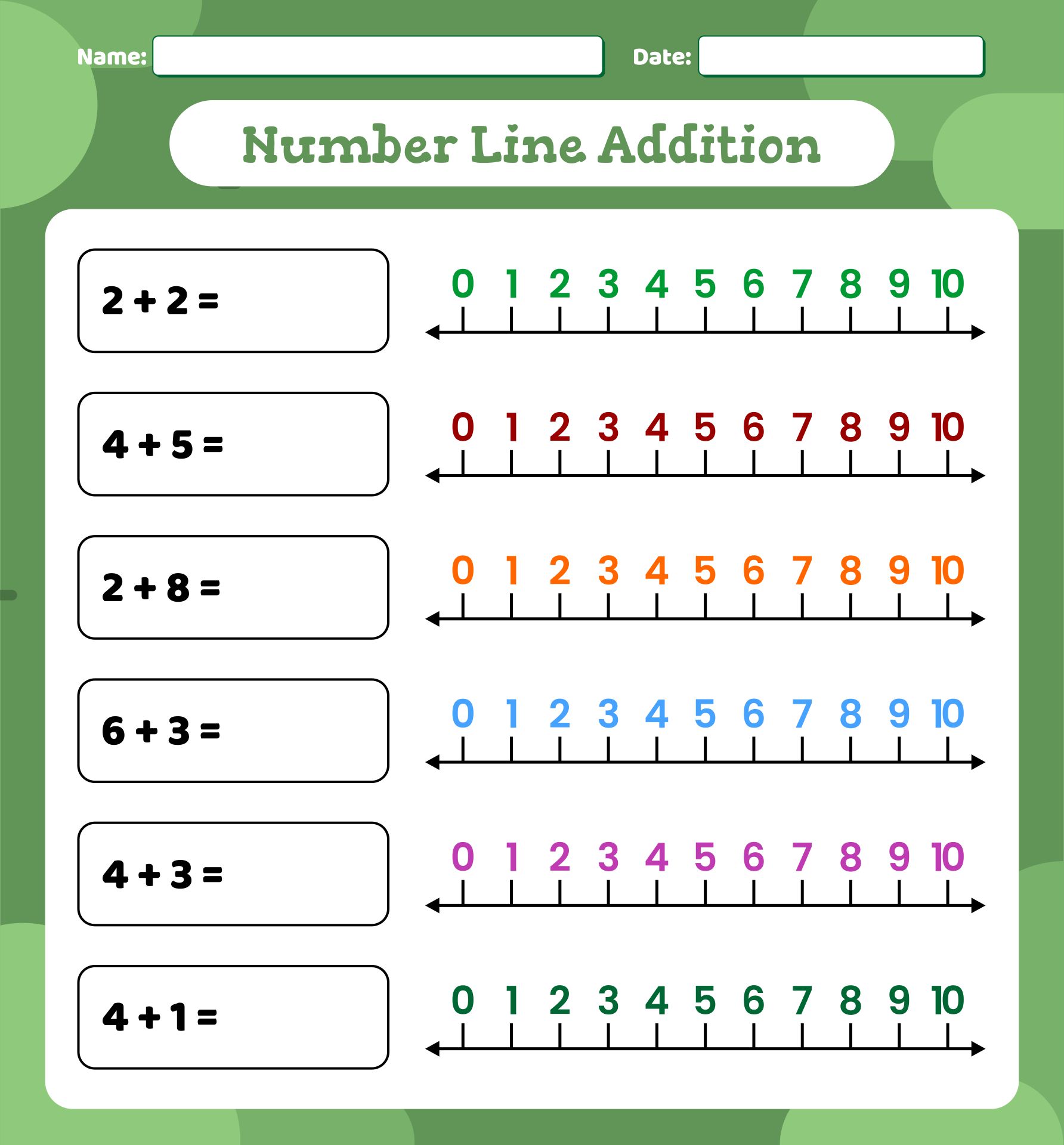 1st Grade Number Line Worksheets Free Printable