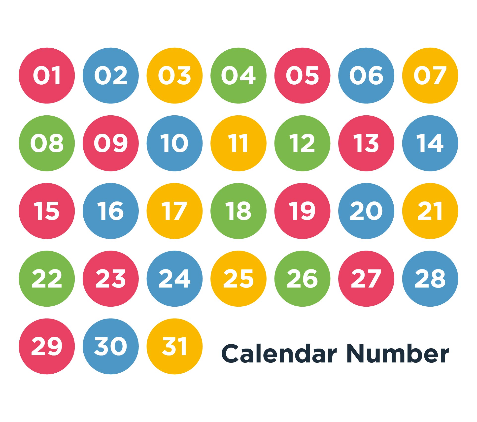 month numbers 1 31 Gallery