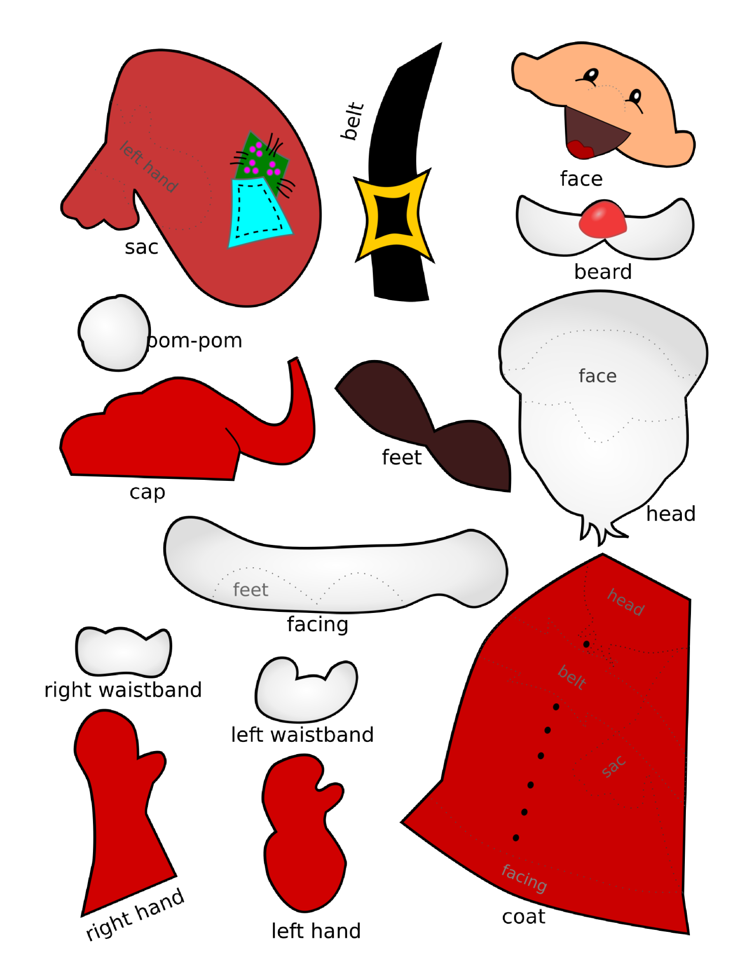 Template Of Santa Claus