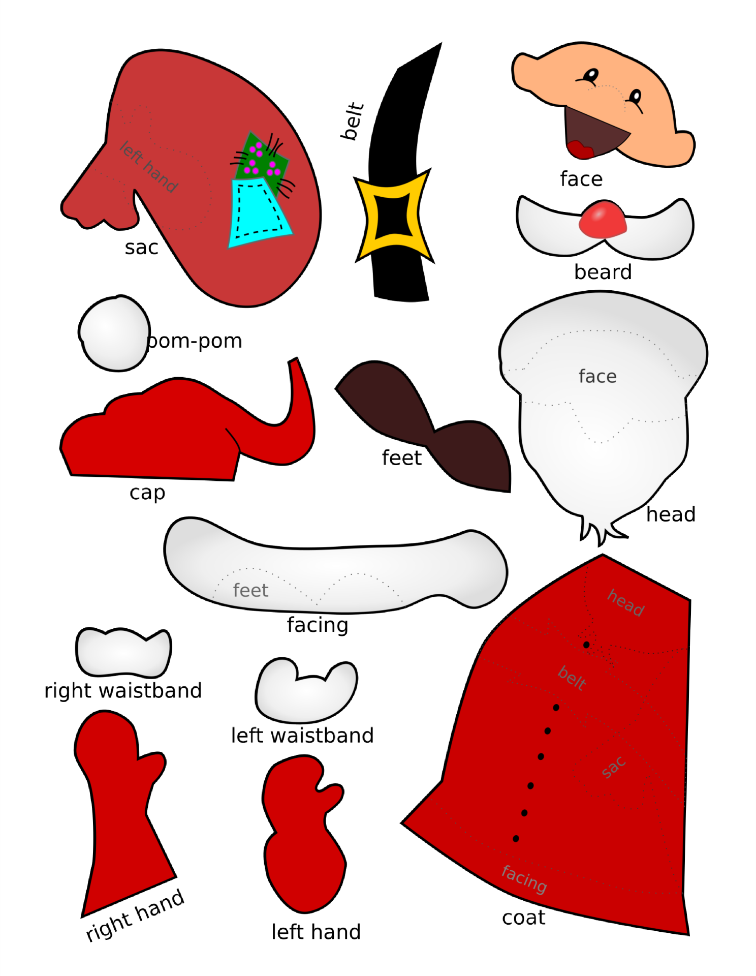 8 Best Images Of Santa Claus Template Printable Craft Santa Claus Cut Out Template Santa