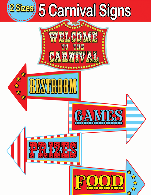 7 Best Images of Free Printable Carnival Party Signs Circus Birthday