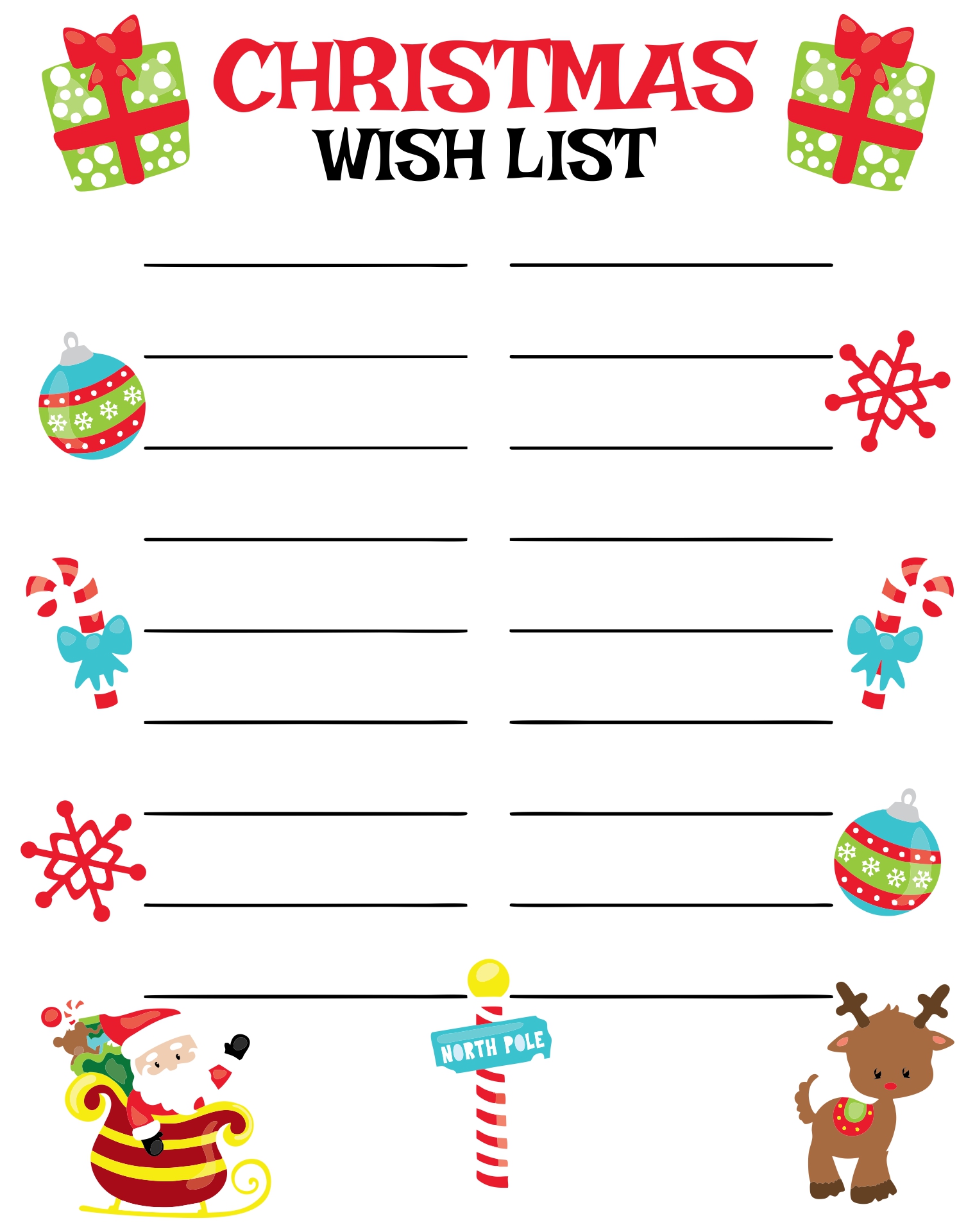 5 Best Images Of Free Printable Christmas List Paper Printable Christmas Wish List Paper Free