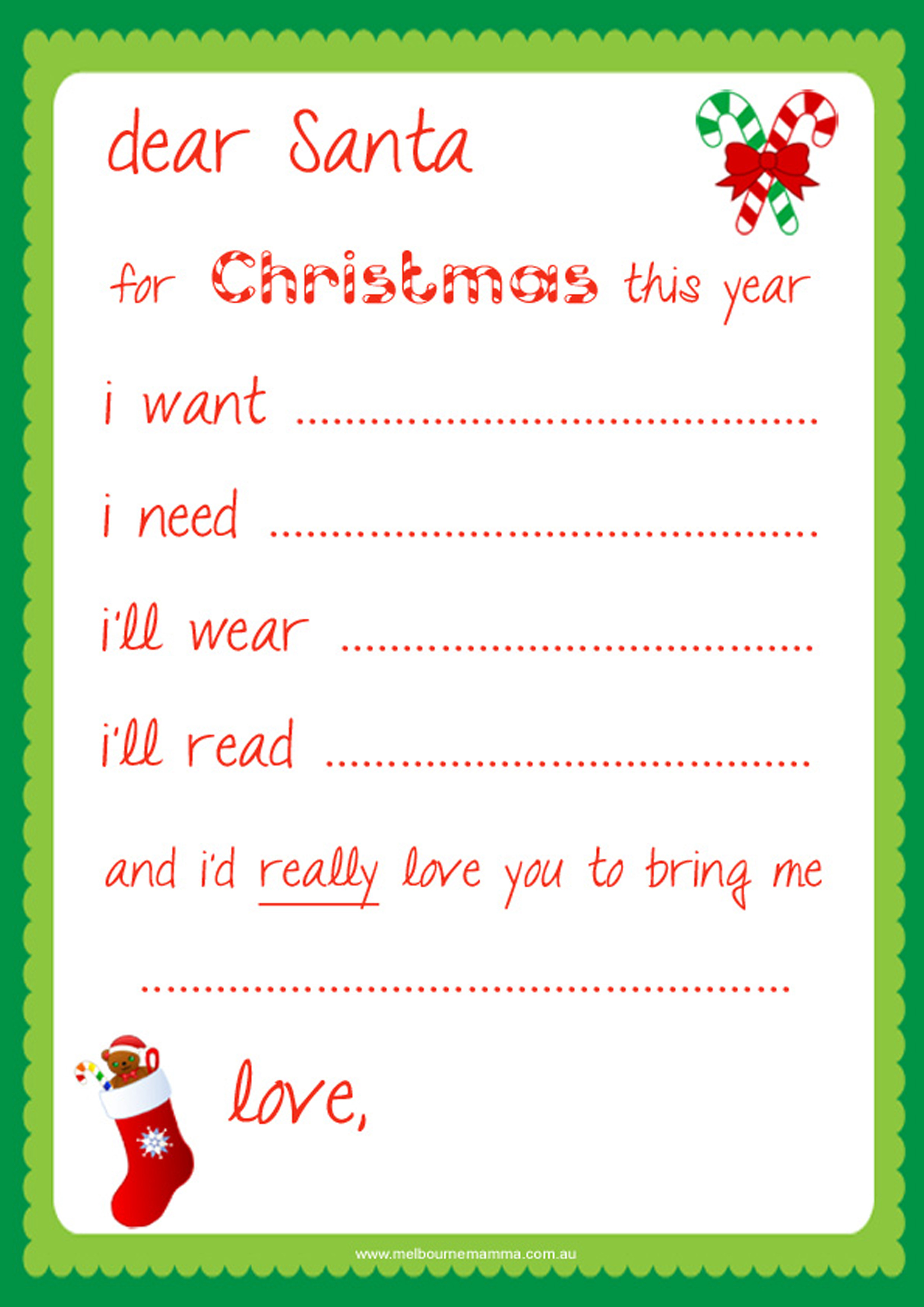 Secret Santa Letter Template