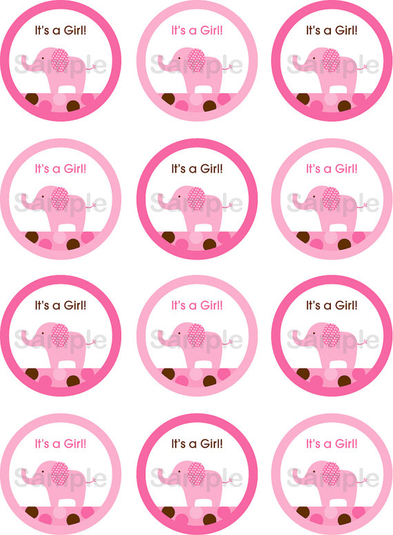 Elephant Cupcake Toppers Free Printable